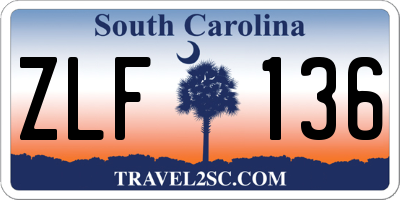SC license plate ZLF136