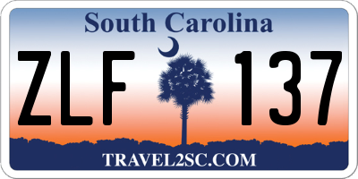 SC license plate ZLF137