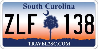 SC license plate ZLF138