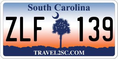 SC license plate ZLF139