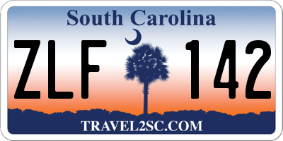 SC license plate ZLF142