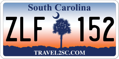 SC license plate ZLF152