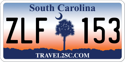SC license plate ZLF153