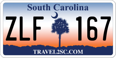 SC license plate ZLF167
