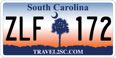 SC license plate ZLF172