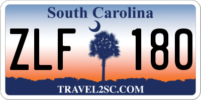 SC license plate ZLF180