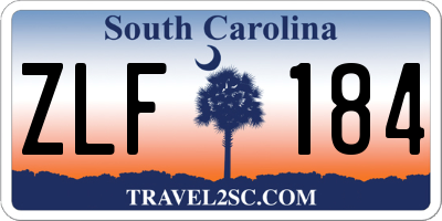 SC license plate ZLF184