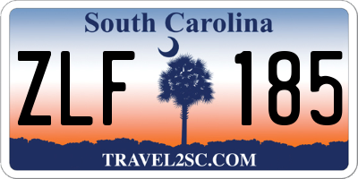 SC license plate ZLF185