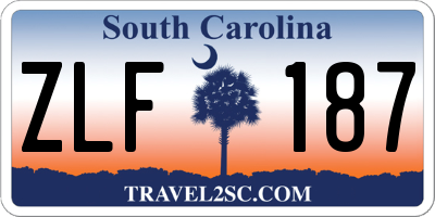 SC license plate ZLF187