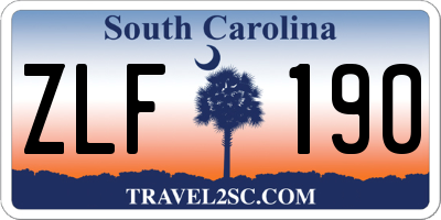 SC license plate ZLF190