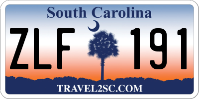 SC license plate ZLF191