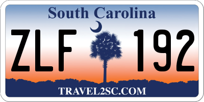 SC license plate ZLF192
