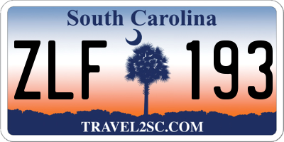 SC license plate ZLF193