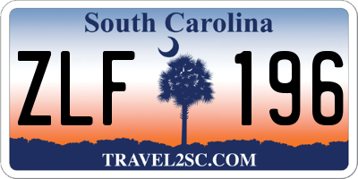 SC license plate ZLF196