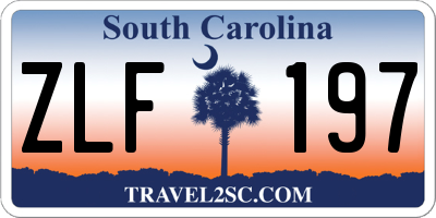 SC license plate ZLF197