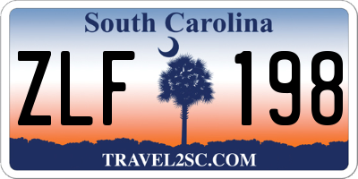 SC license plate ZLF198