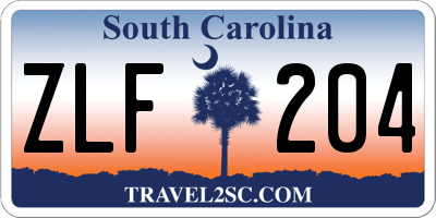SC license plate ZLF204