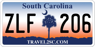 SC license plate ZLF206