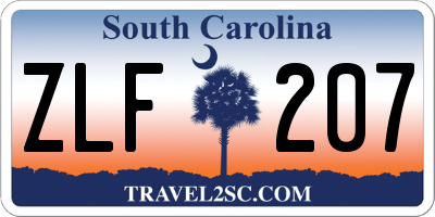 SC license plate ZLF207