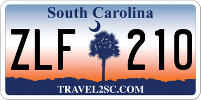 SC license plate ZLF210
