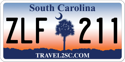 SC license plate ZLF211
