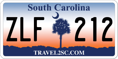 SC license plate ZLF212