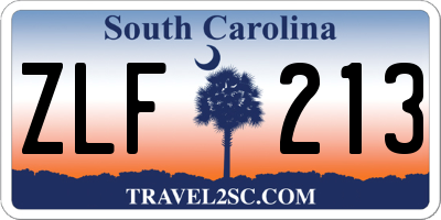 SC license plate ZLF213