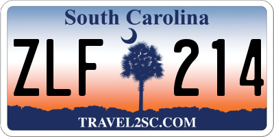 SC license plate ZLF214