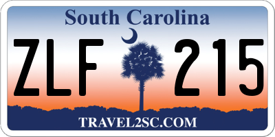 SC license plate ZLF215