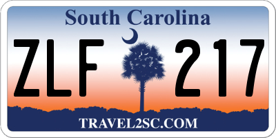 SC license plate ZLF217