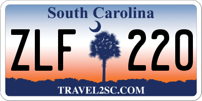 SC license plate ZLF220