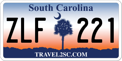 SC license plate ZLF221
