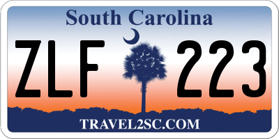 SC license plate ZLF223