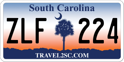 SC license plate ZLF224