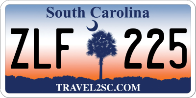 SC license plate ZLF225