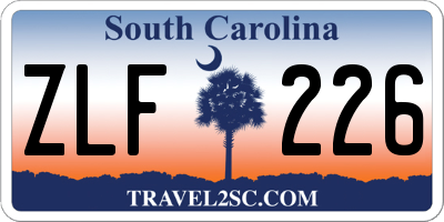 SC license plate ZLF226