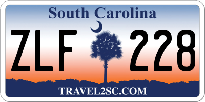 SC license plate ZLF228