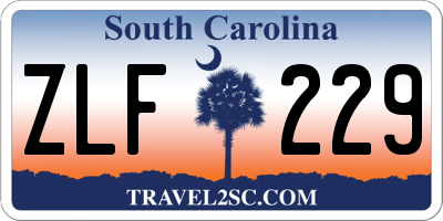 SC license plate ZLF229