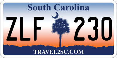 SC license plate ZLF230