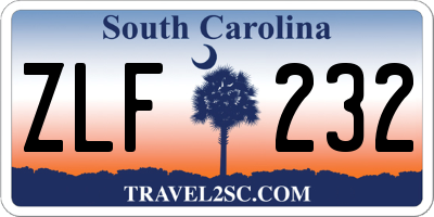 SC license plate ZLF232