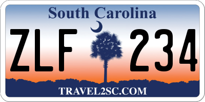 SC license plate ZLF234