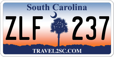 SC license plate ZLF237