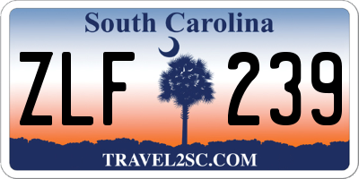 SC license plate ZLF239