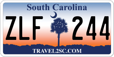 SC license plate ZLF244
