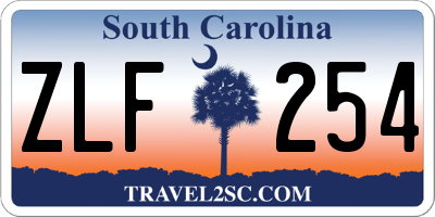 SC license plate ZLF254