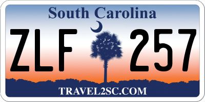 SC license plate ZLF257