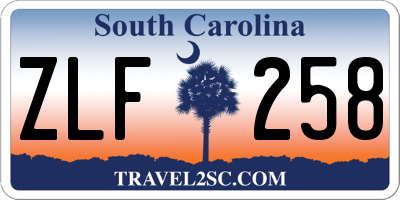 SC license plate ZLF258