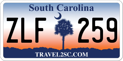 SC license plate ZLF259