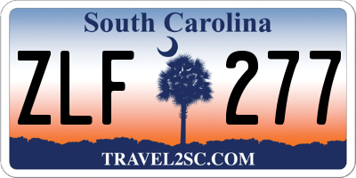 SC license plate ZLF277