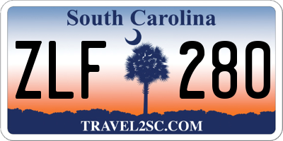 SC license plate ZLF280